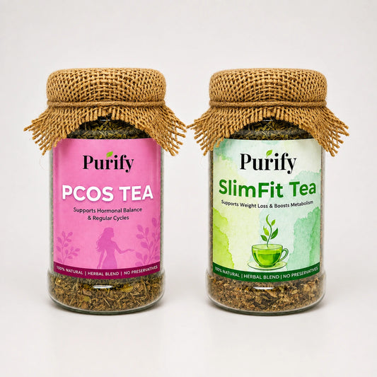 (PCOS Tea + SlimFit Tea) Hormonal Balance & Burn Herbal Duo