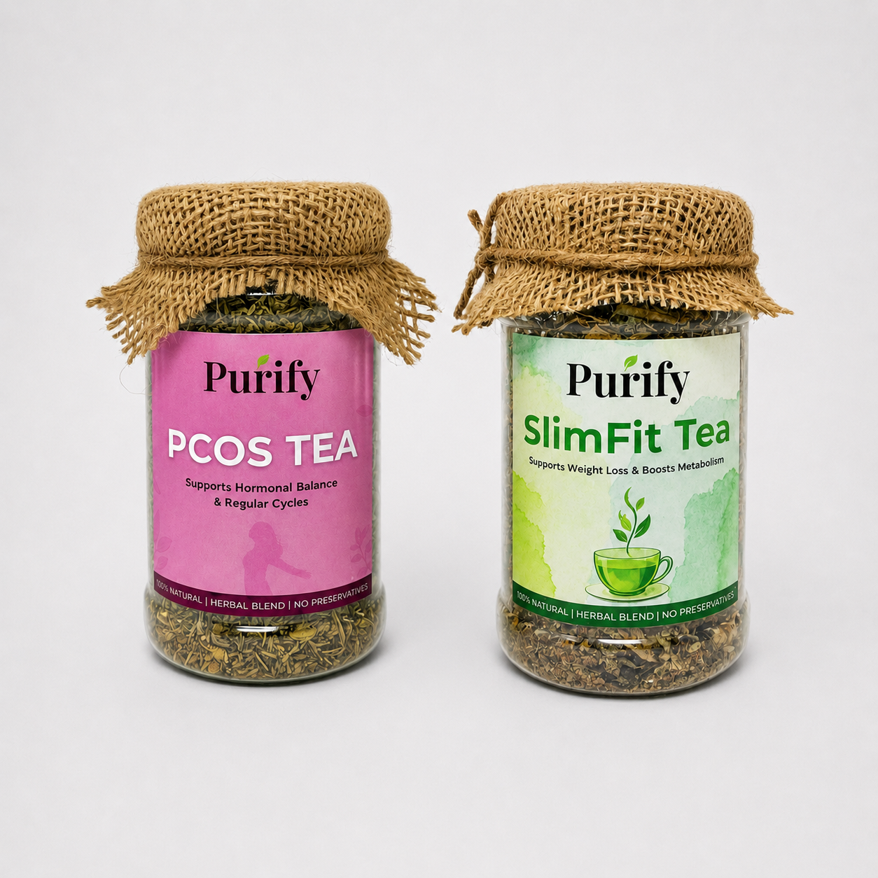 Hormonal Balance & Burn Herbal Duo (PCOS Tea + SlimFit Tea)